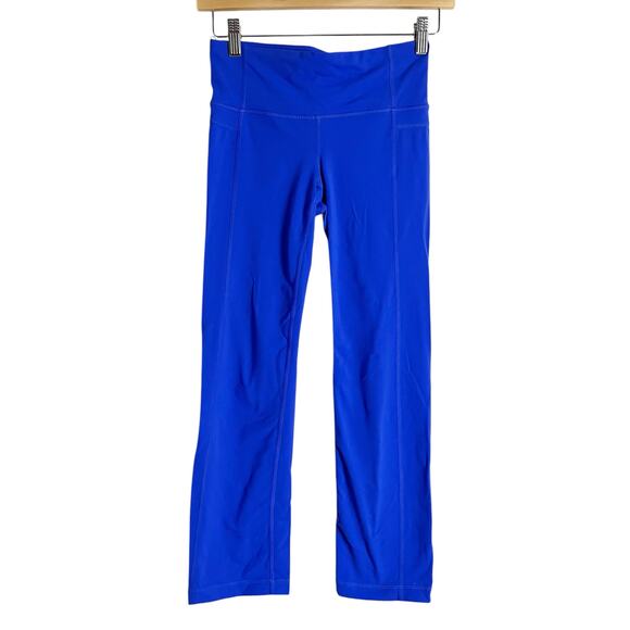 Athleta Pants - Athleta Straight Up Cobalt Blue Crop Capri Leggings Size XS